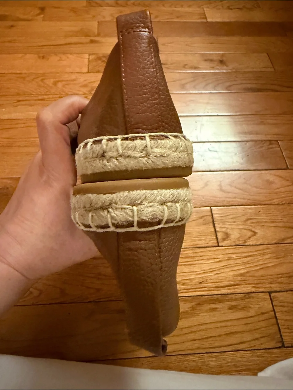 Ralph Lauren Women’s Espadrille Slip-On Shoes Brown Leather Look Size 9 NWOB